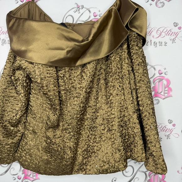 Alex evenings shirt off the shoulder sexy shimmer embroidered sequins silky luxe - Picture 3 of 7